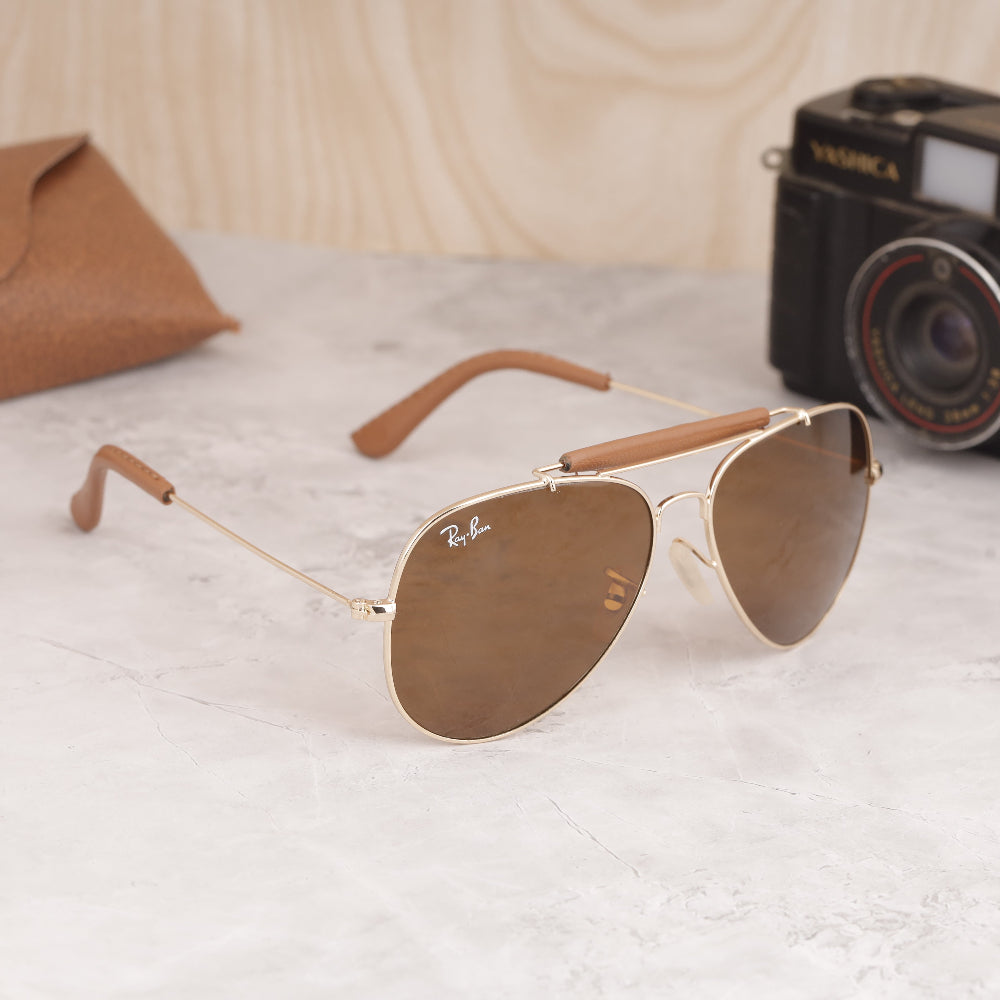 Classic Pilot 3026 Gold-Yellow Night Vision Sunglass with gold frame and yellow lenses from JUO INDIA